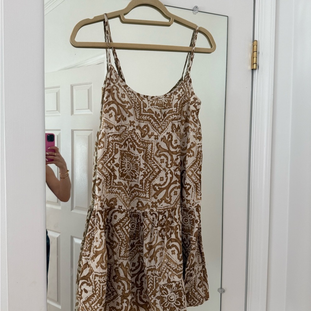 United Colors Of Benetton Brown Patterned Mini Dress